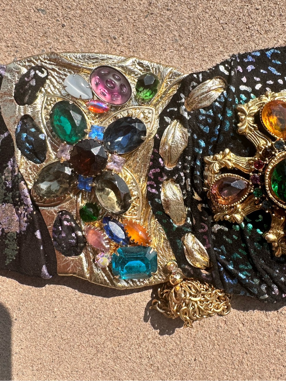 Paula K One of One Vintage Embellished Multicolor Belt - Picture 14 of 16